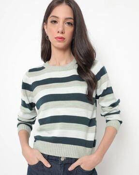 striped round-neck sweater