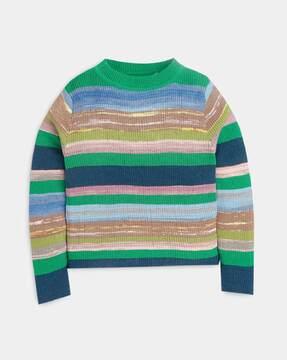 striped round-neck sweater
