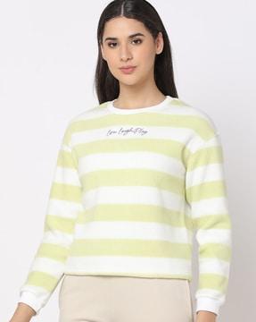 striped round-neck sweatshirt