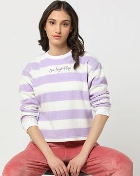 striped round-neck sweatshirt