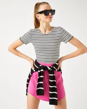 striped round-neck t-shirt