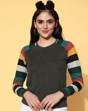 striped round-neck t-shirt