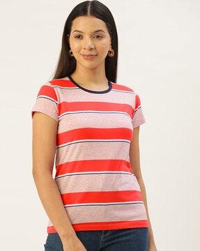 striped round-neck t-shirt