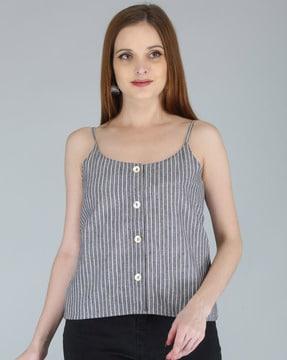 striped round-neck top