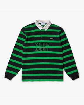 striped rugby polo t-shirt with long sleeves