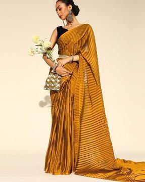 striped saree with blouse piece