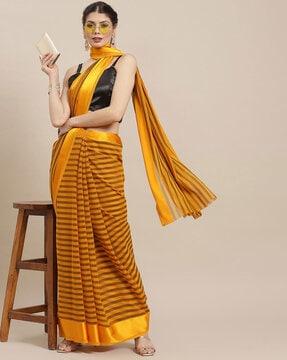 striped saree with blouse piece