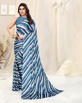 striped saree with blouse piece