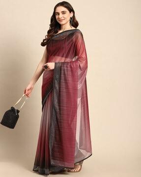 striped saree with embellished border