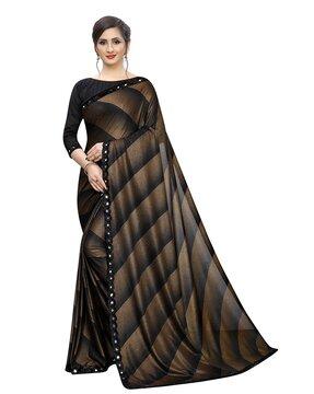 striped saree with embellishments