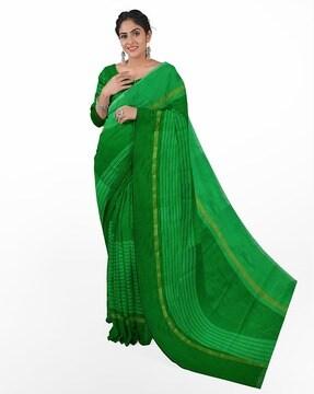 striped saree with zari border