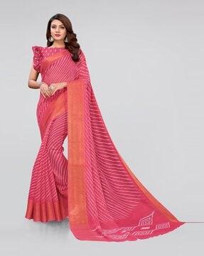 striped saree with zari border