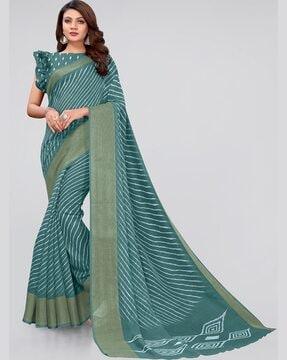 striped saree with zari border