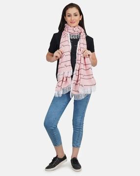 striped scarves scarf with tassels