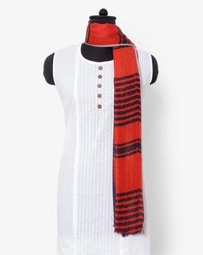 striped shawl with fringes