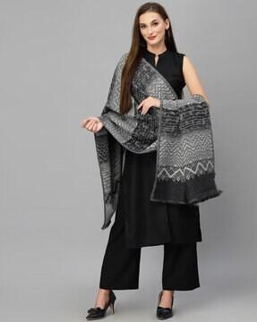 striped shawl with fringes