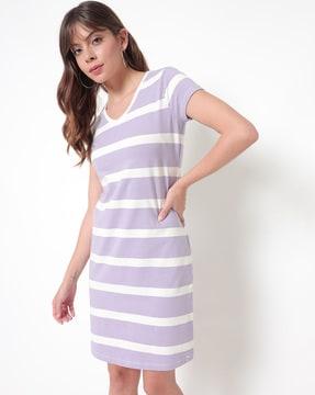 striped sheath dress