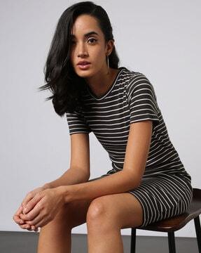 striped sheath dress