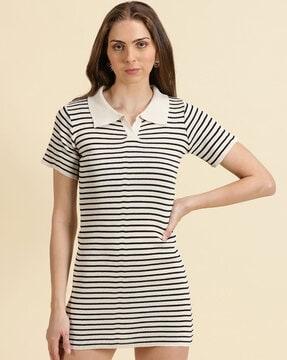 striped sheath dress