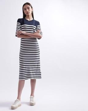 striped sheath dress