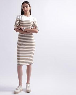 striped sheath dress