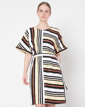 striped shift dress