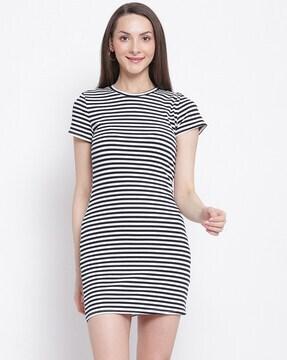 striped shift dress