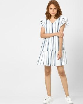 striped shift dress