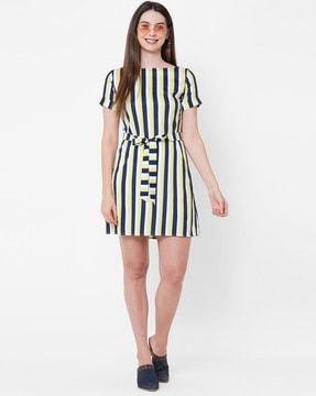 striped shift dress