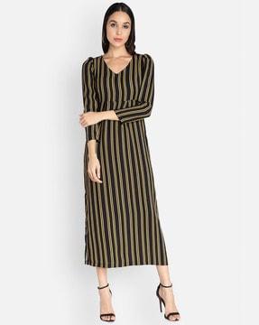 striped shift dress