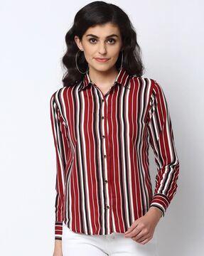 striped shirt with button detail