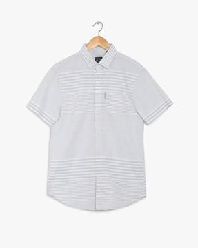 striped shirt with patch pocket