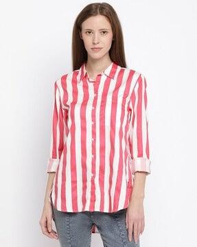 striped shirt with patch pocket