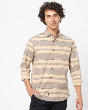 striped shirt with patch pocket