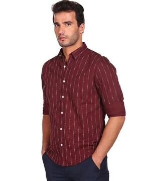 striped shirt with patch pocket