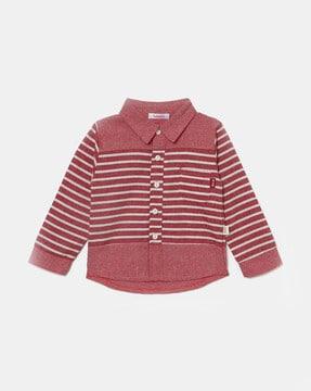 striped shirt with patch pocket