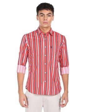 striped shirt with patch pocket