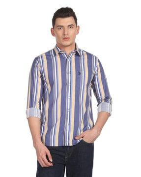 striped shirt with patch pocket