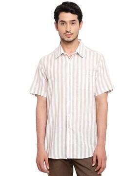 striped shirt with patch pocket