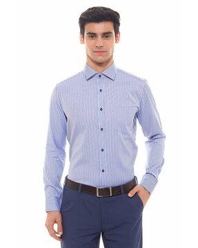 striped shirt with patch pocket