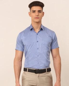 striped shirt with patch pocket