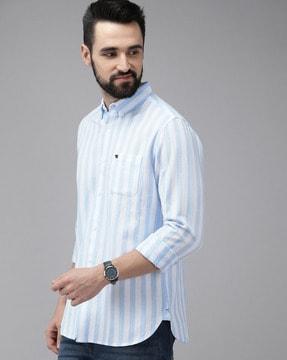 striped shirt with patch pocket