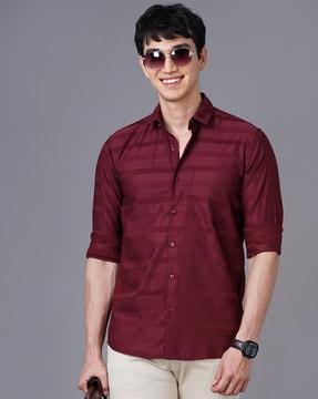 striped shirt with patch pocket