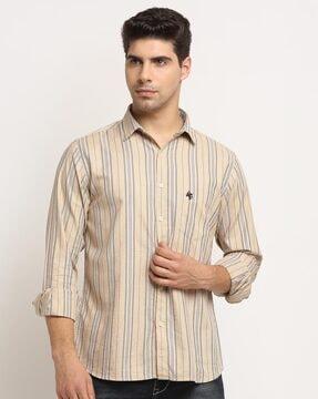 striped shirt with patch pocket