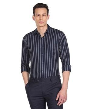 striped shirt with patch pocket