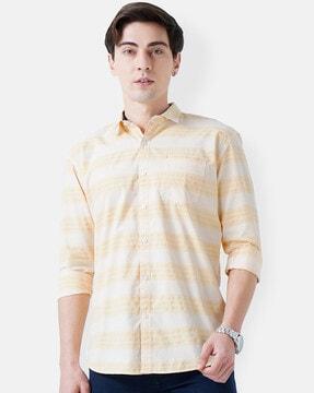 striped shirt with patch pocket