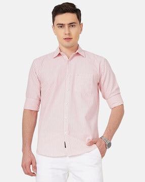 striped shirt with patch pocket