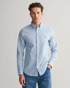 striped shirt with patch pocket