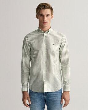 striped shirt with patch pocket