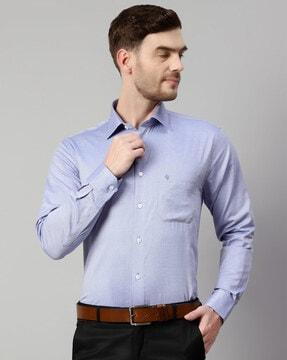 striped shirt with patch pocket